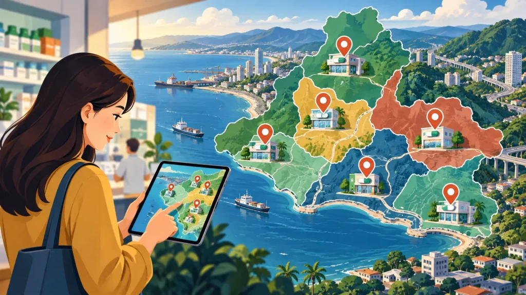 Ilustrasi memeriksa daftar apotek online dan lokasi di Balikpapan